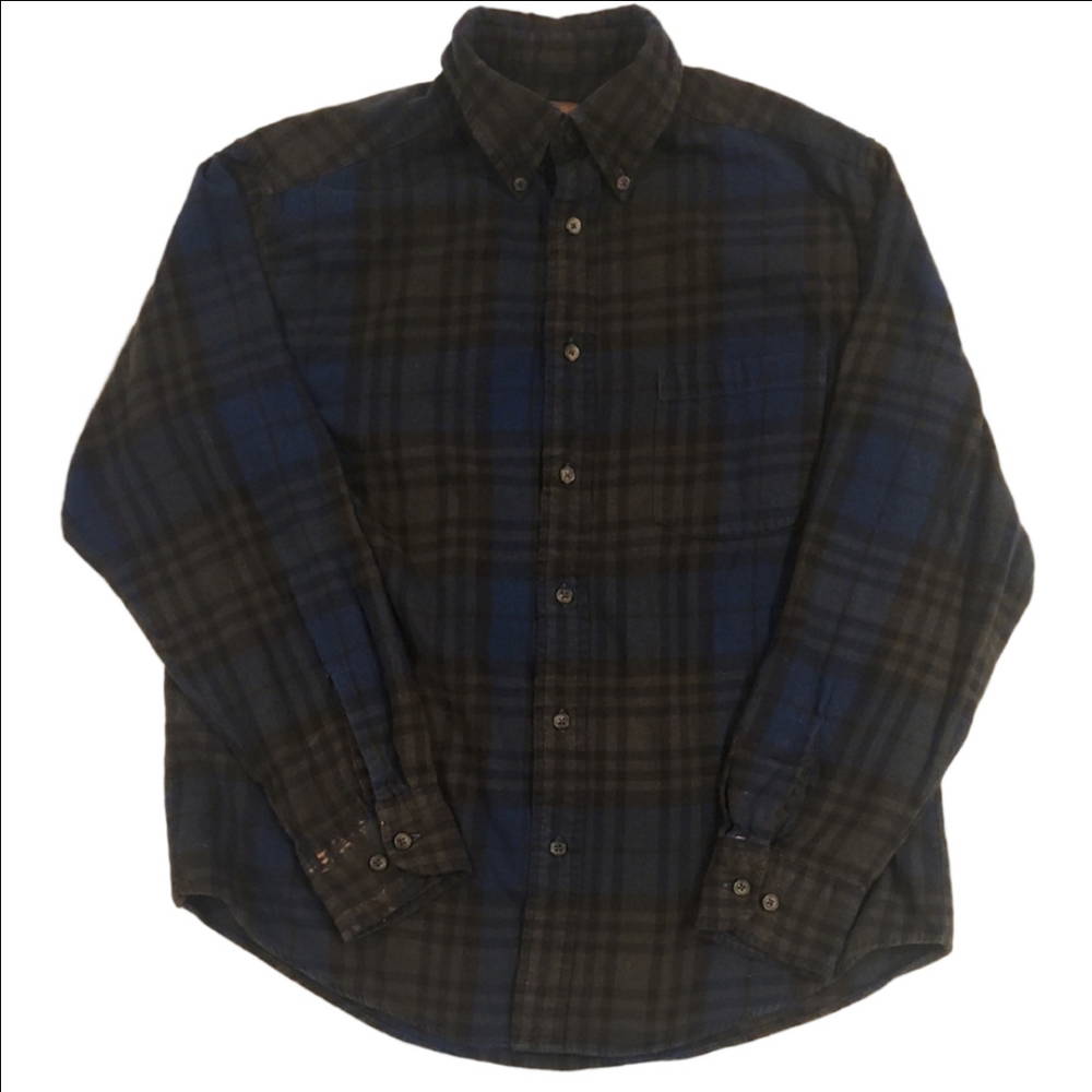 St. John's Bay Blue and Black Plaid Casual Shirt